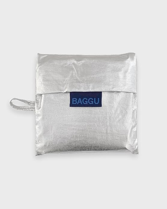 BAGGU Eco Bag STANDARD Metallic SILVER Reusable Shopping Bag 100% Recycled New