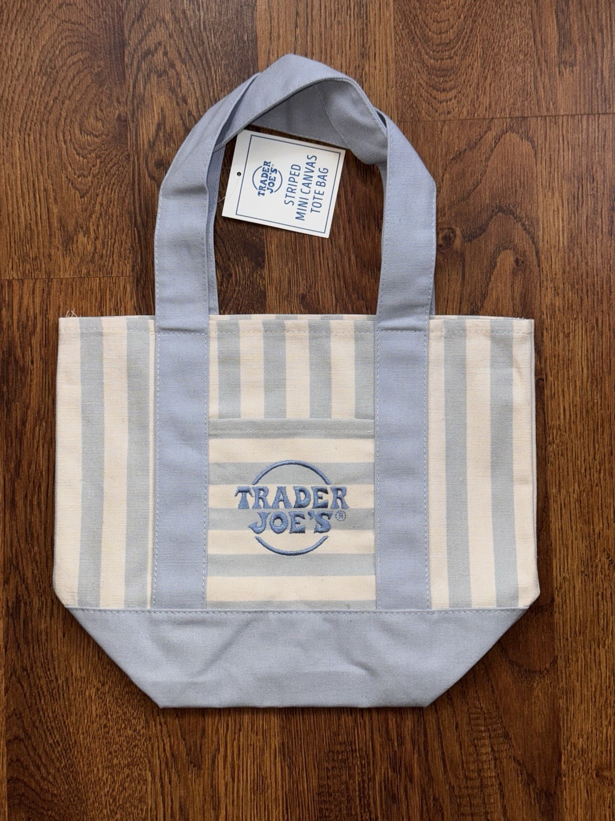 Trader Joe’s Mini Canvas Tote Bags Striped Multicolor 4-Pack 15×6 in