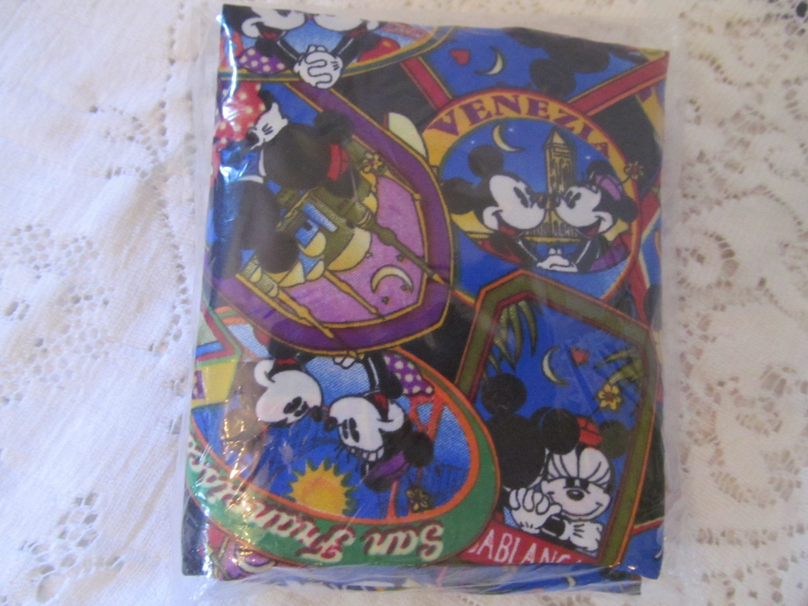 Travel Print Mickey & Minnie Mouse Disney Reusable Shopping Bag NEW