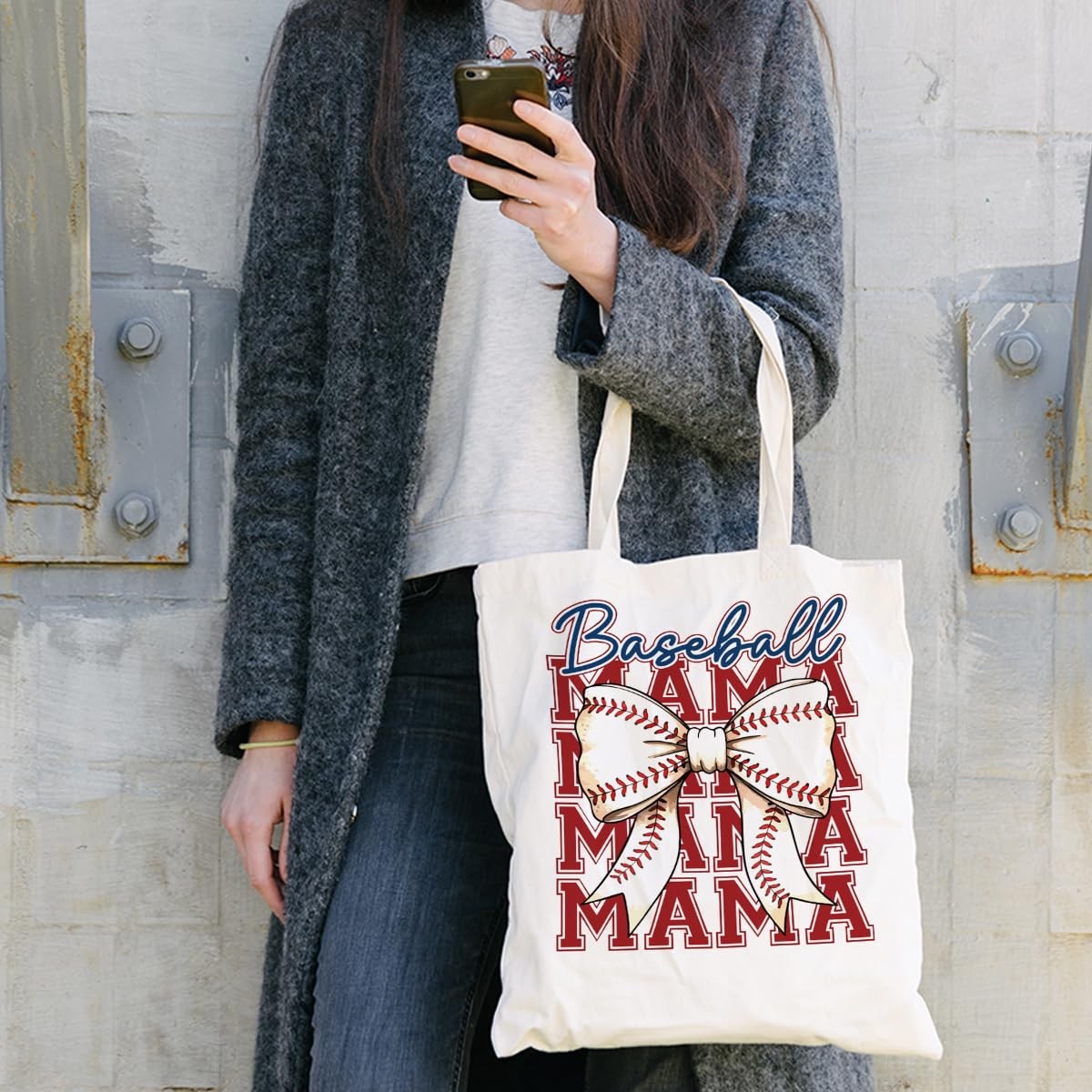 Baseball Mom Mama Bow Tote Bag Mothers Day Christmas Gifts from Daughter Son …