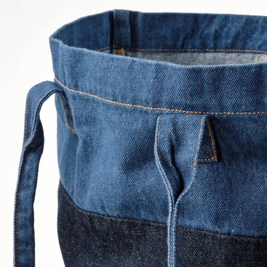 IKEA MAVINN Denim Bag Blue 13½ x 13¾” New 405.520.37