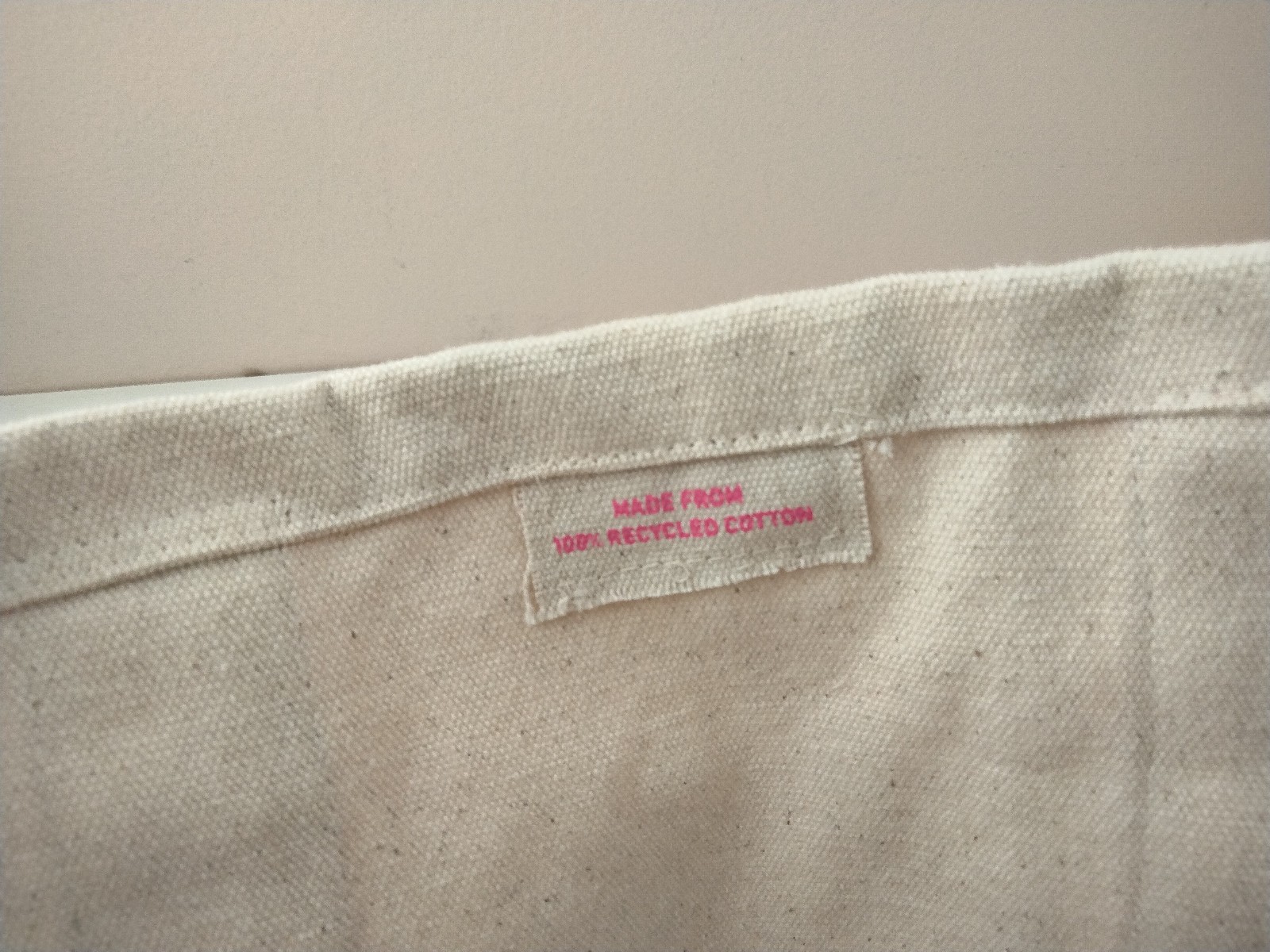 Tote Carry Bag, T-Mobile® Branded Swag, Off-White w/ Magenta Straps, 100% Cotton