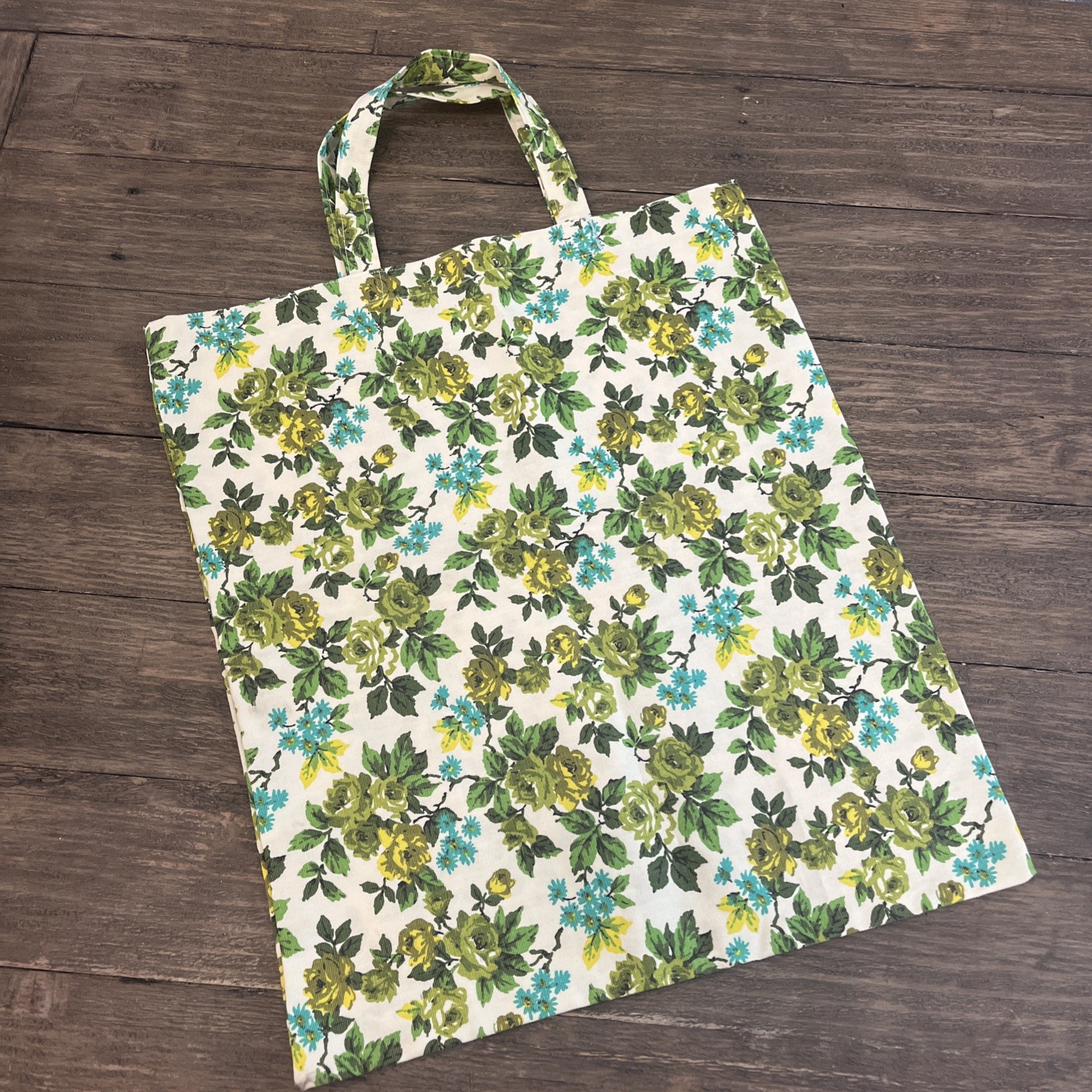 Vintage 50s/60s Cloth Shopping Bag Tote Market XL Bag Reusable 20.5×17.5” Floral