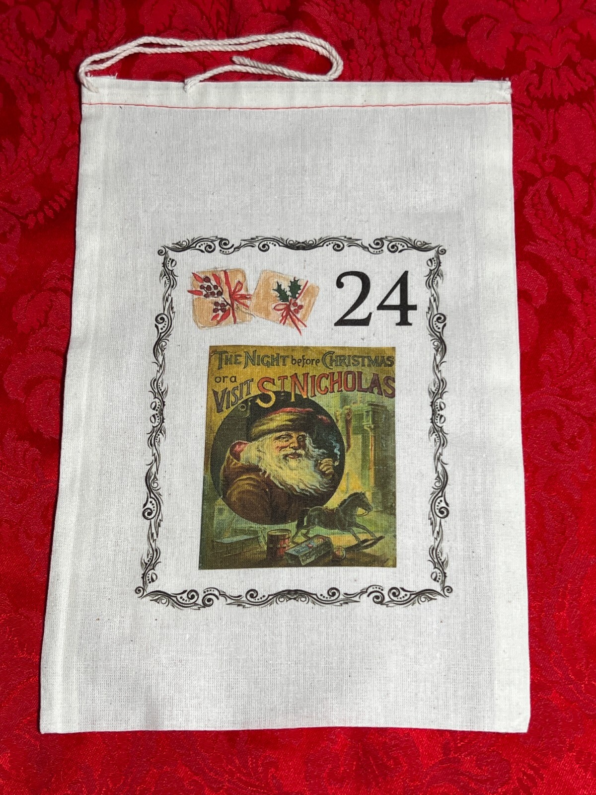Reusable Funny Print 5 Bags Unbleached Cotton Food Size 11.5 X 8 NWOT (1)