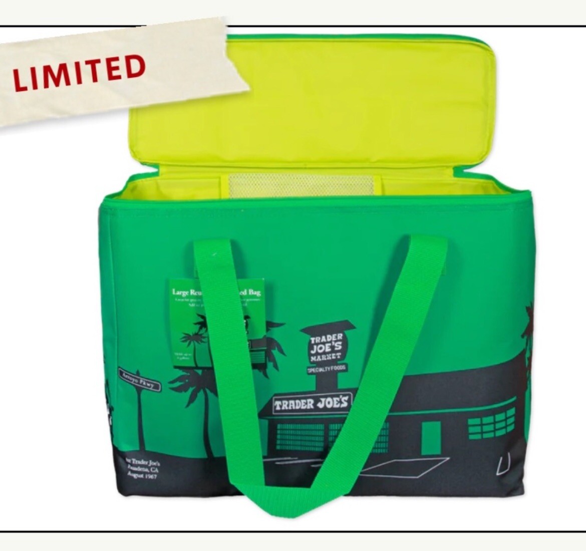 Trader Joe’s Mini Emerald Green Insulated Bag Limited Holiday Edition