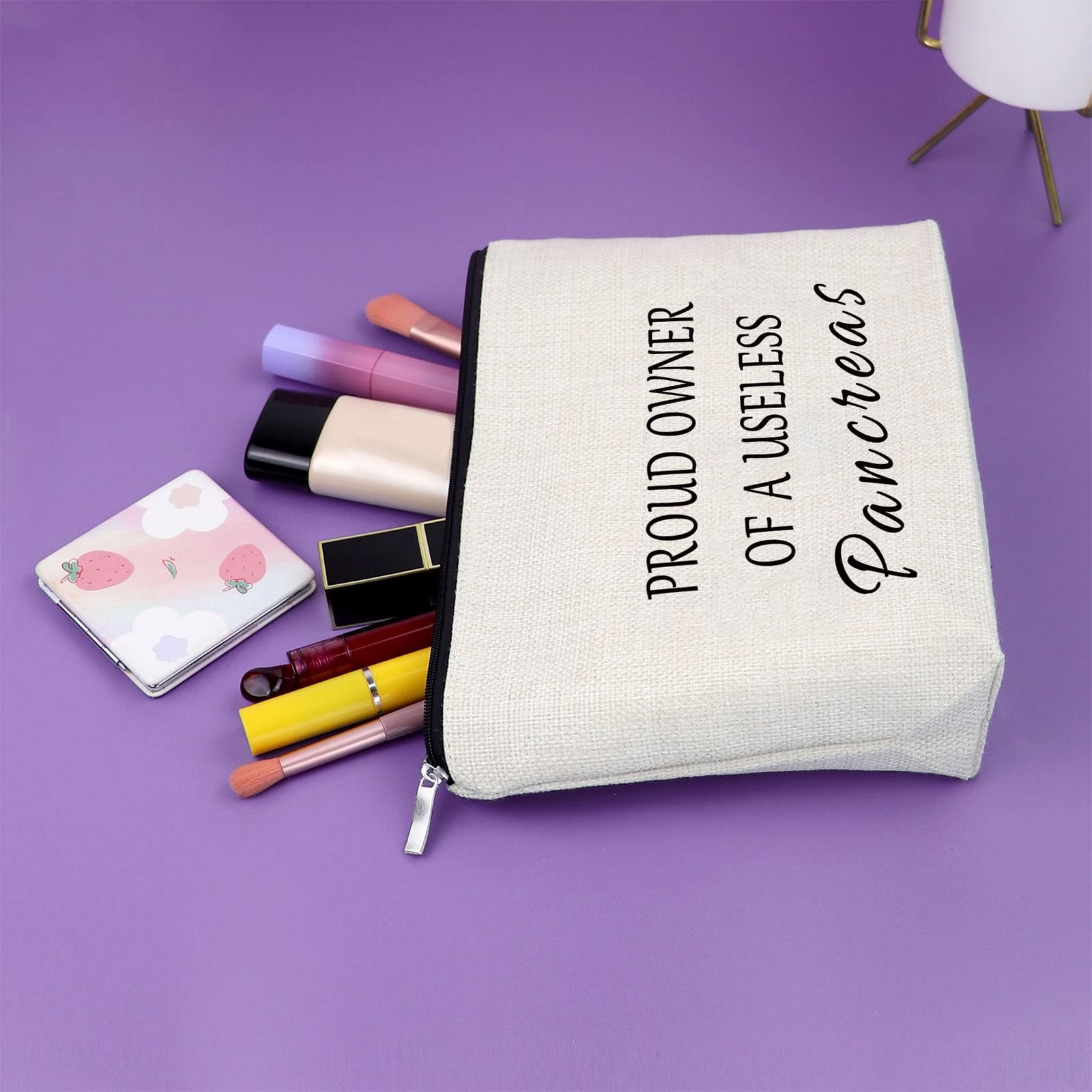 Sazuwu Diabetes Awareness Makeup Bag Proud Owner of a Useless Pancreas