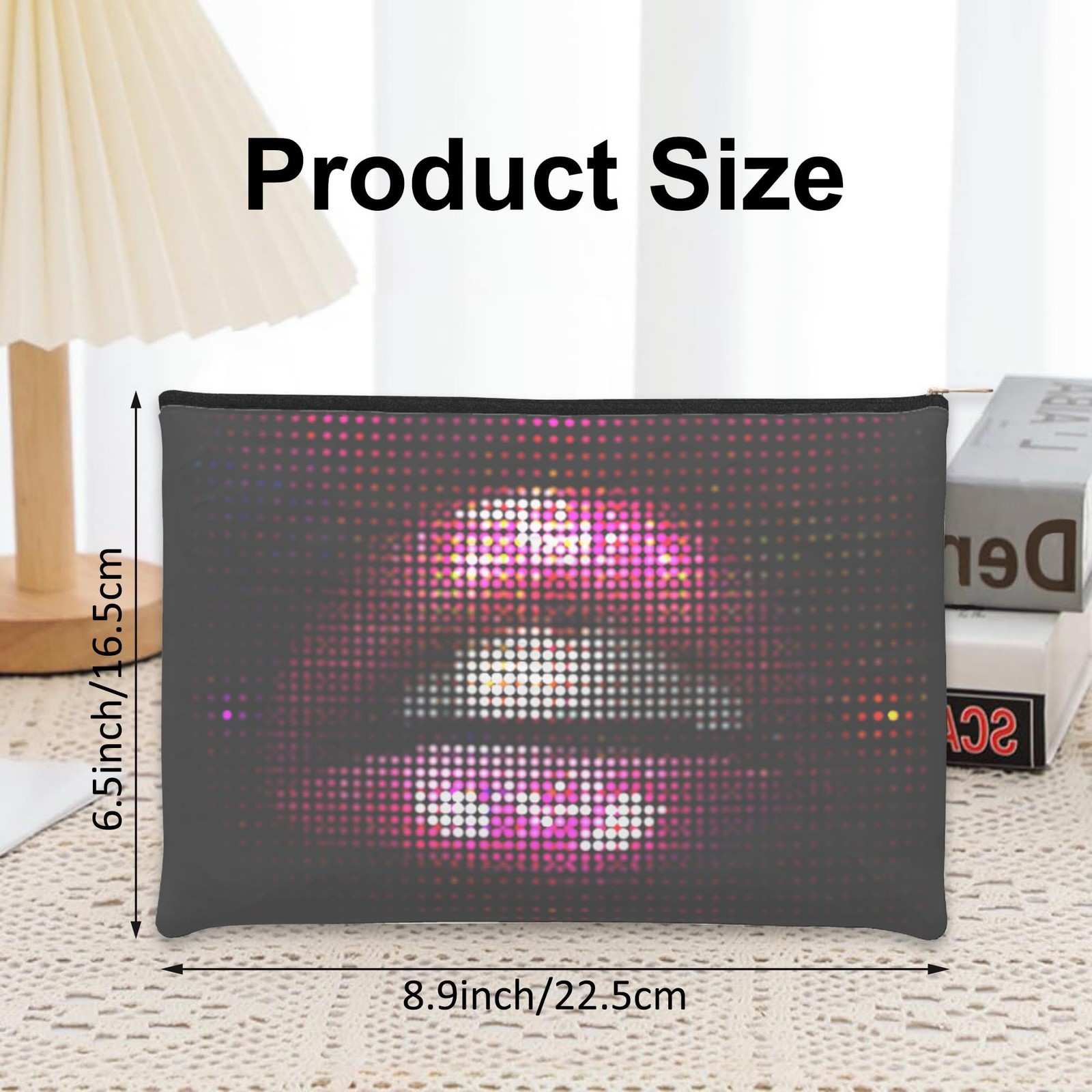 iapodiad Makeup Bag for Women Lips Illustration One Size,