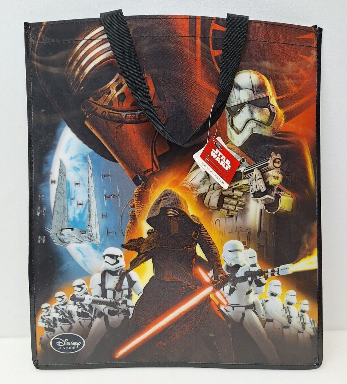 Star Wars The Force Awakens Reusable Tote Bag Rey Kylo Ren The Disney Store 19″