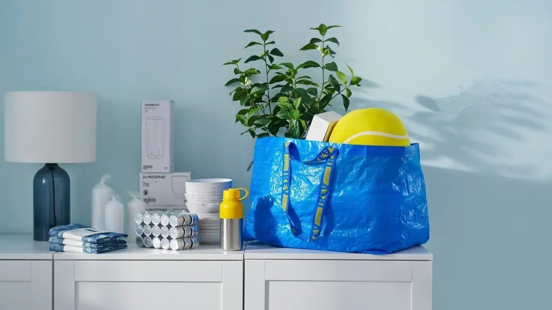 5-Pack IKEA Frakta Large Blue Shopping Bags 19 Gallon Reusable Durable Laundry