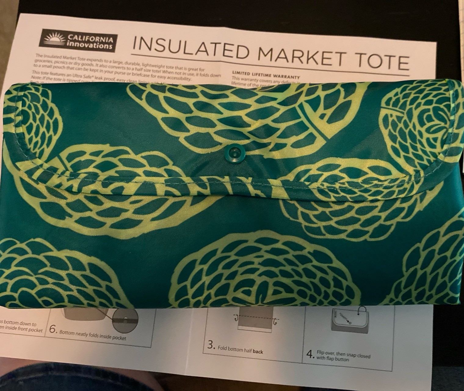 California Innovations Insulated Tote Bag with Gift Box NEW Green/Light Green