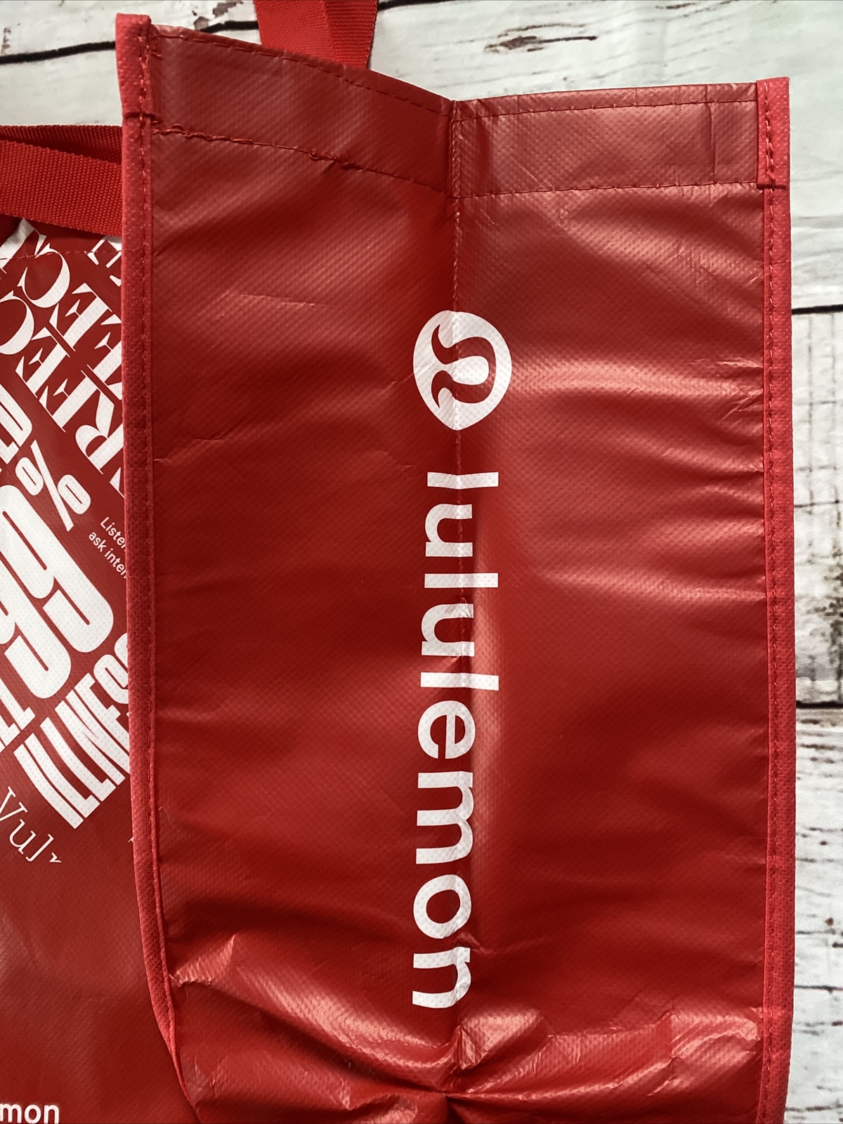 EXTRA LARGE Lululemon Reusable Shopping Bag – Manifesto Red White