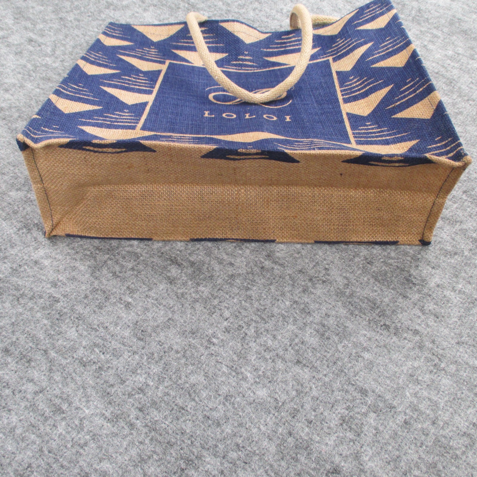 Loloi Jute Tote Shopping Bags Burlap Black Green Blue NEW