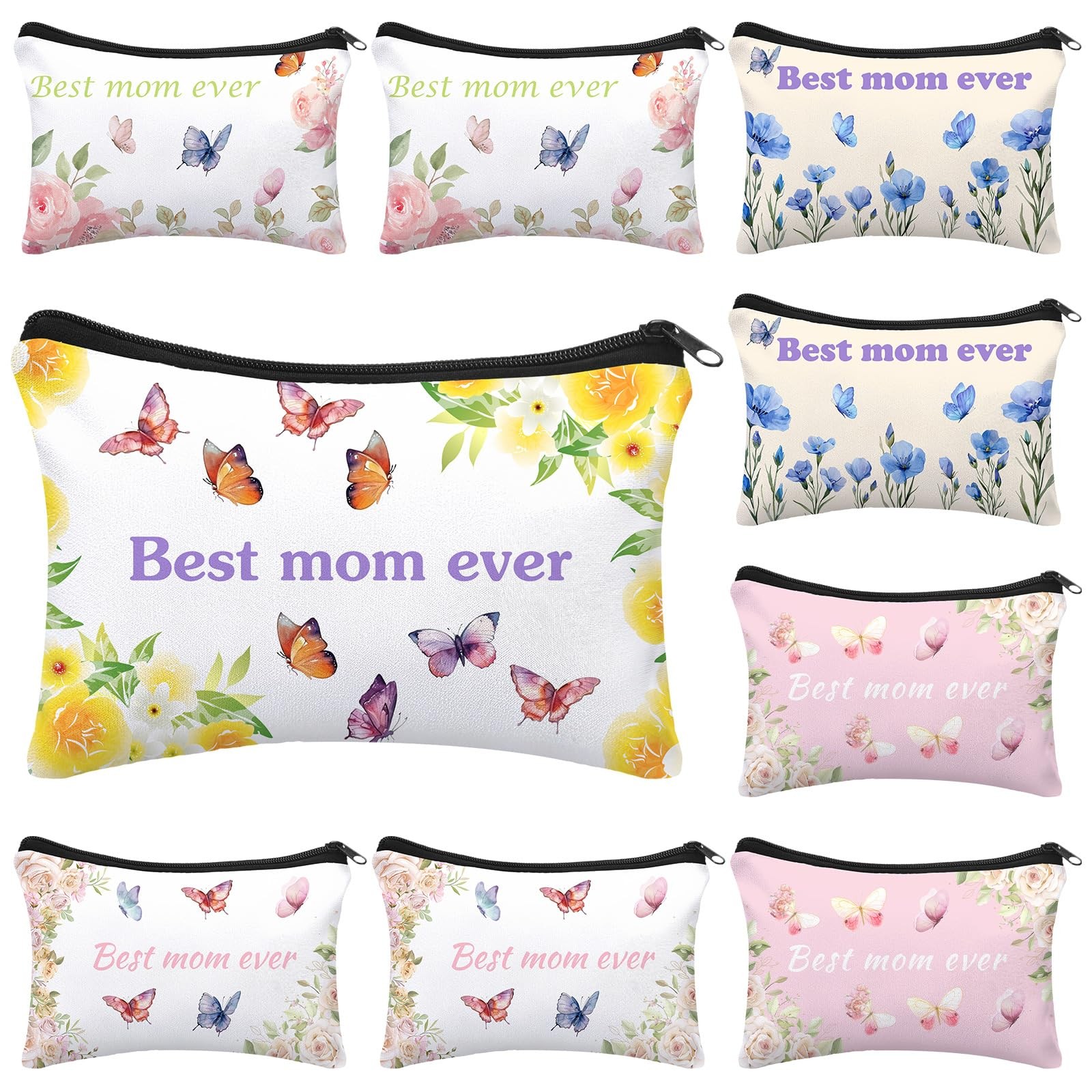 Tallew 30 Pcs Best Mom Ever Makeup Bags Gifts for 9 x 6 inches, multicolor