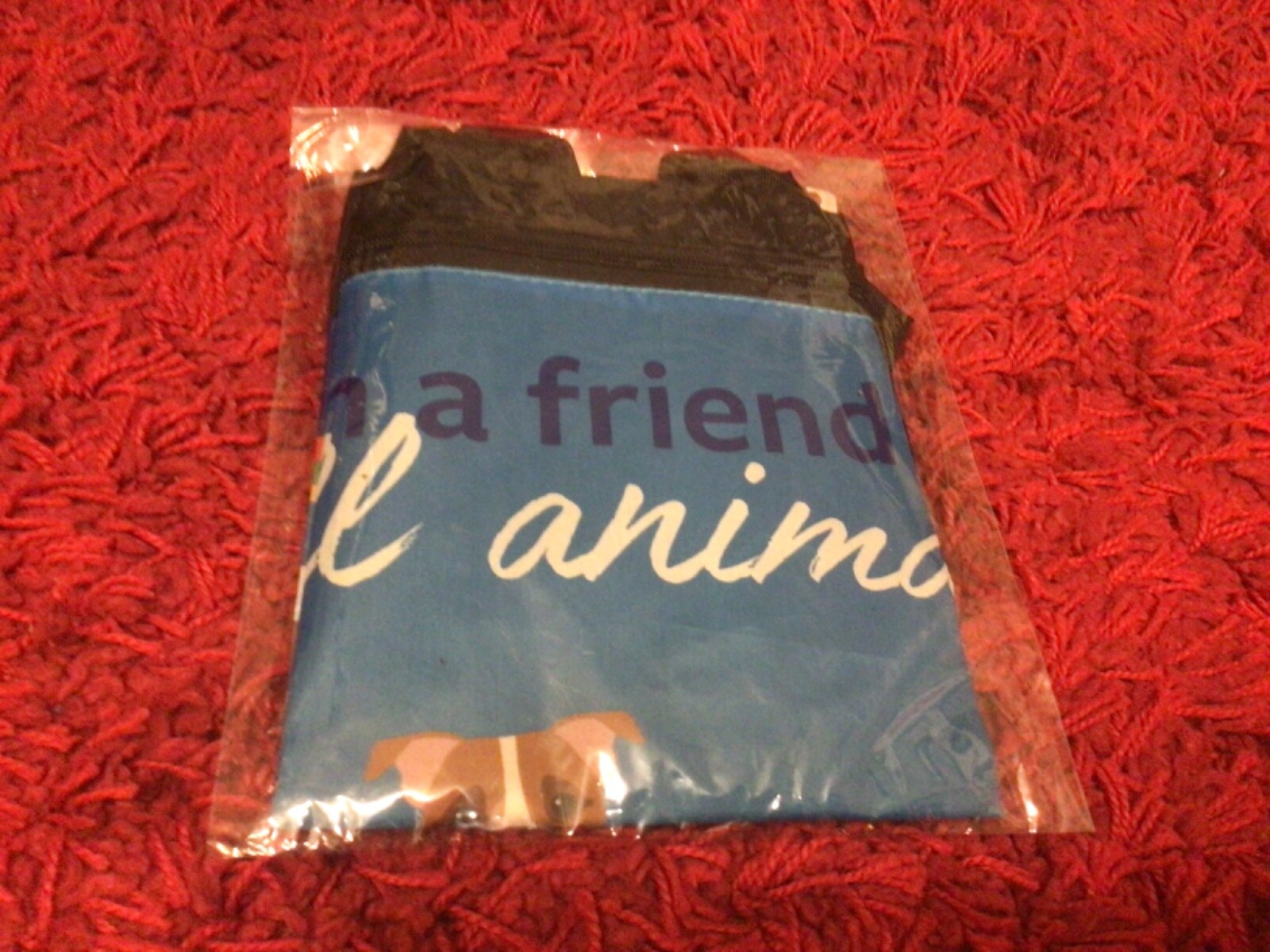 Humane Society Dog Cat Pig Blue Reusable Tote Shopping Bag