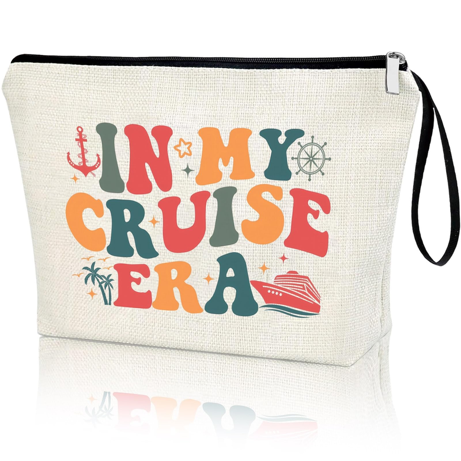 APAKUTA Cruise Gift Makeup Bag Lines Accessories 1 pack, white