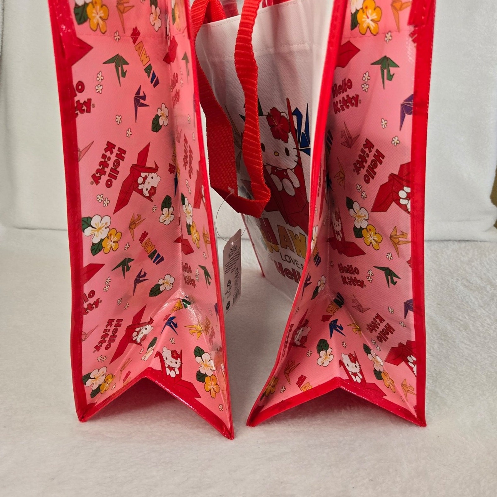 Hello Kitty Hawaii Love & Peace Pearl Harbor Museum Reusable Tote Bag Set of 2