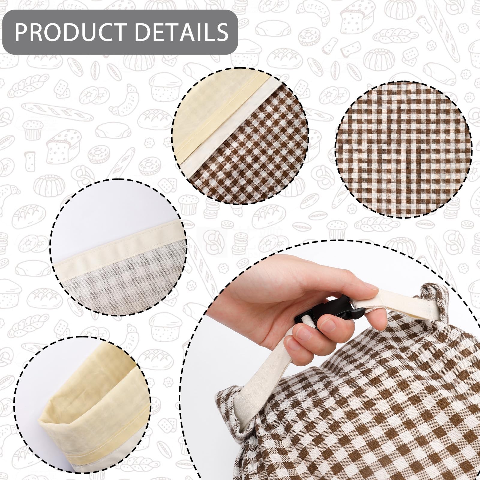 2-Pack Reusable Beeswax Bread Bags for Sourdough, 13×17 inches, Coffee