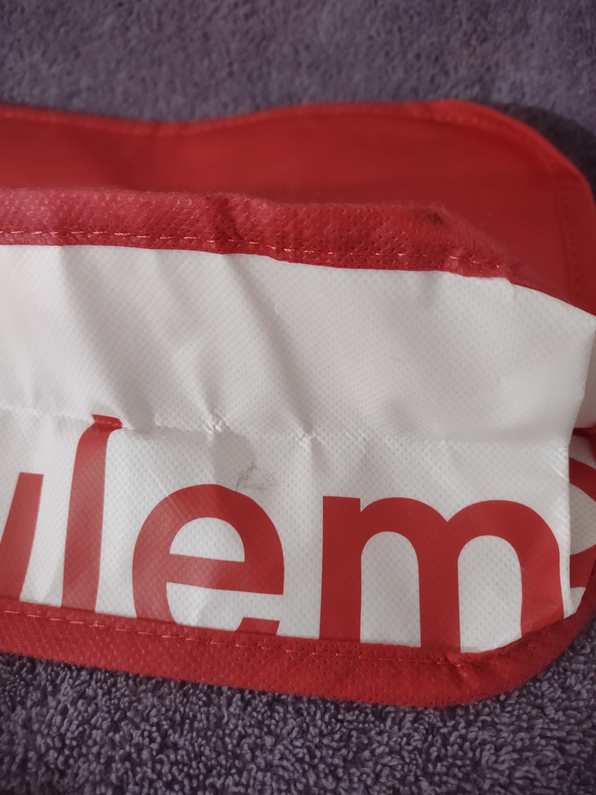 Reusable LULULEMON Shopping Tote Bag Fabric Handles Snap Closure 11.5″ x 9″ x 4″