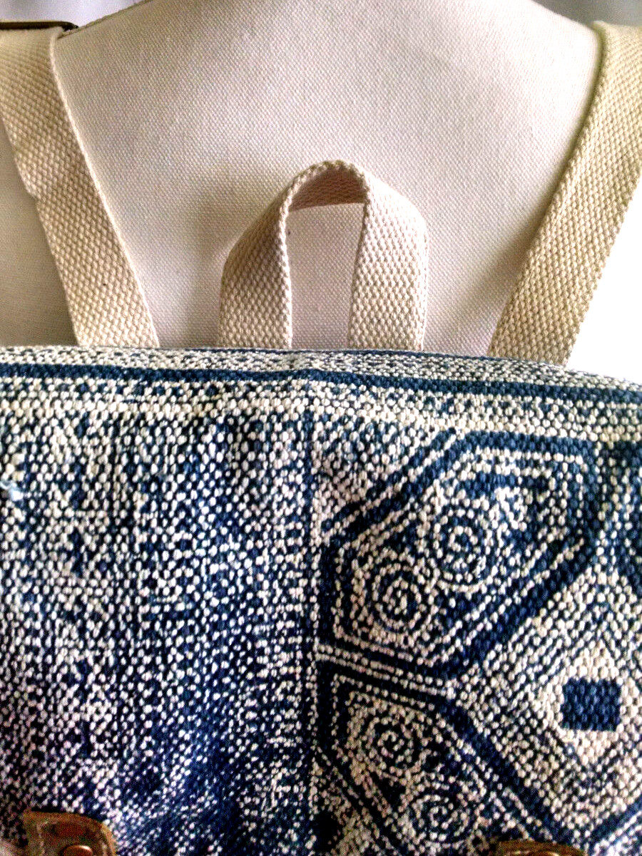 The Barrel Sack Back Pack Hand Crafted SimilarToThe Sebastian Blue White Lined
