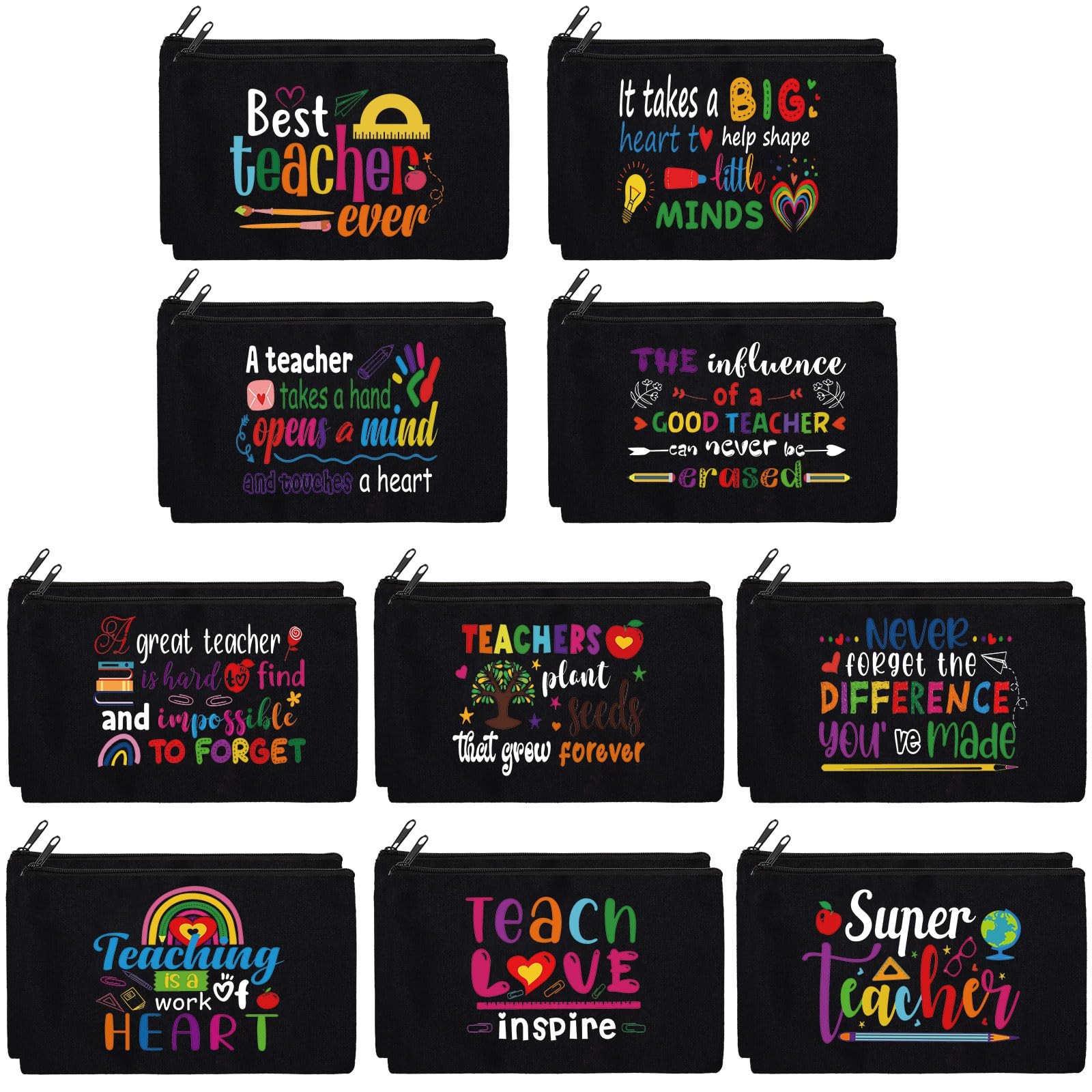 Reginary 20 Pcs Makeup Bags Bulk for Women Rainbow as shown in pictures
