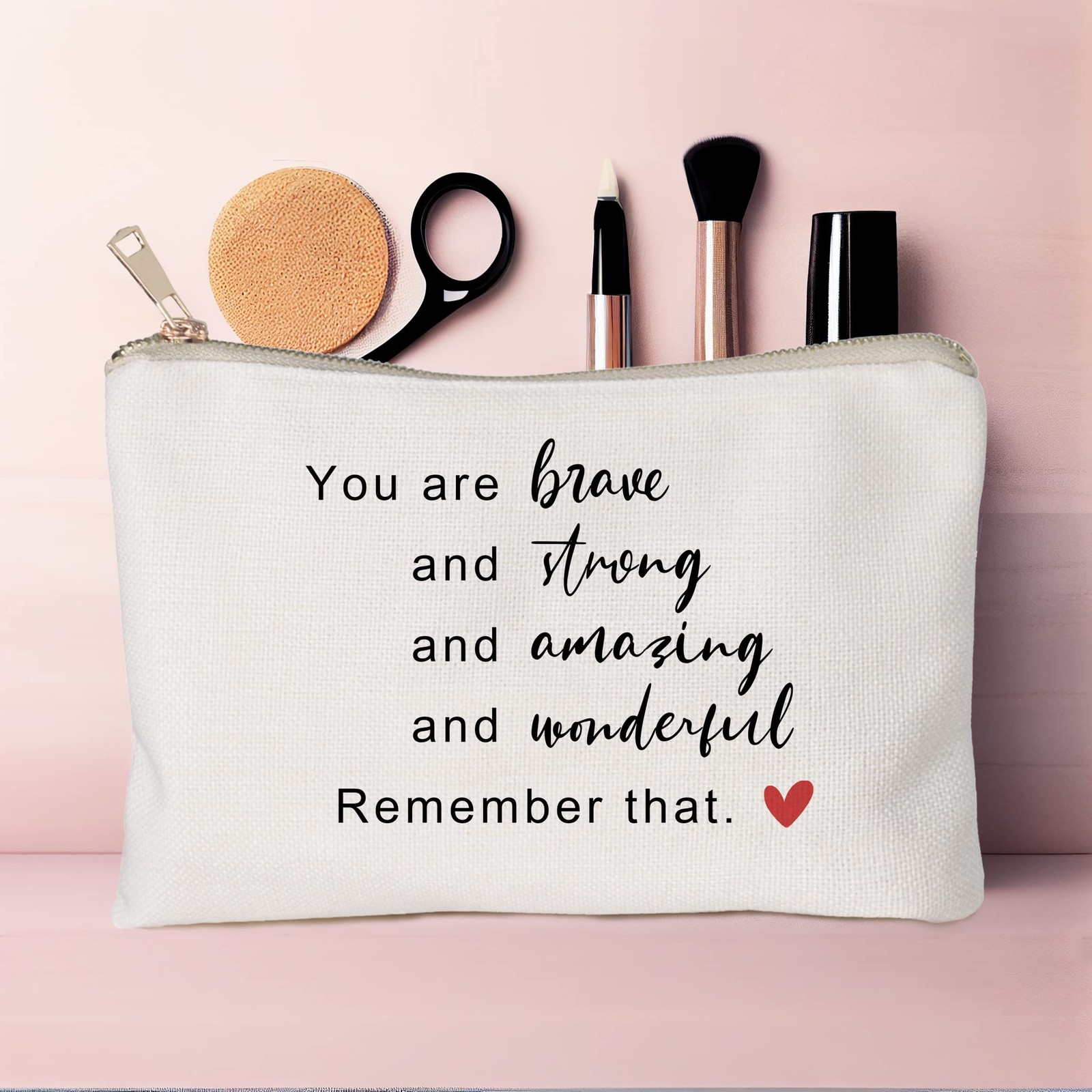 You Are Strong Brave Amazing Reminder Gift Makeup Bag One Size, you are brave