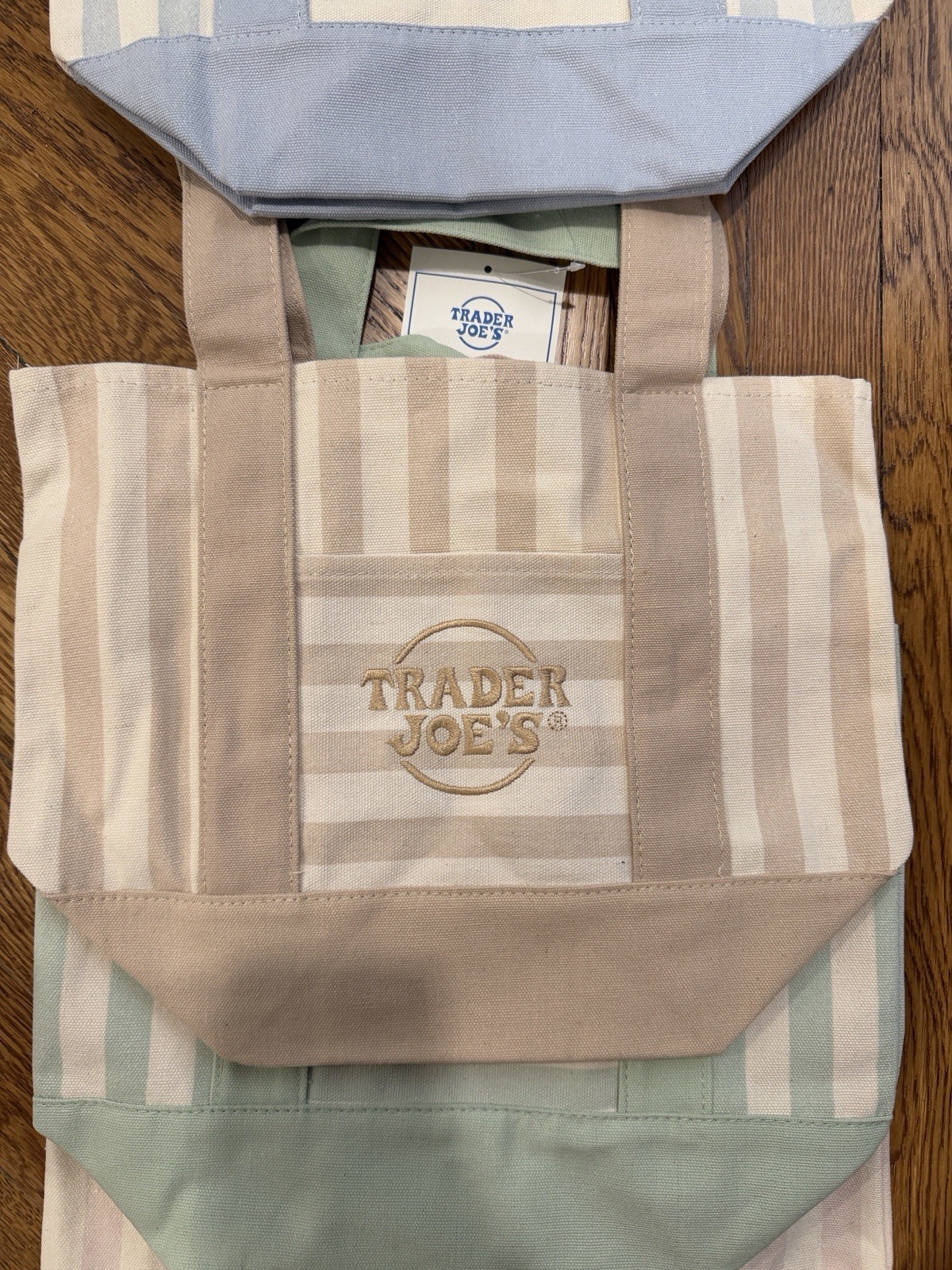 Trader Joe’s Striped Mini Canvas Tote Bag, Multicolor, Summer 2026 Tote, All 4