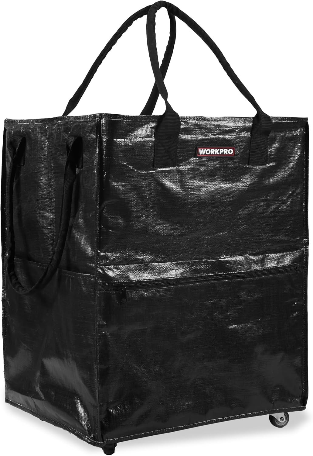 Large Rolling Grocery Bag Wide Zipper 36-Gallon Tote W/5 Wheels 110 lbs Capacity