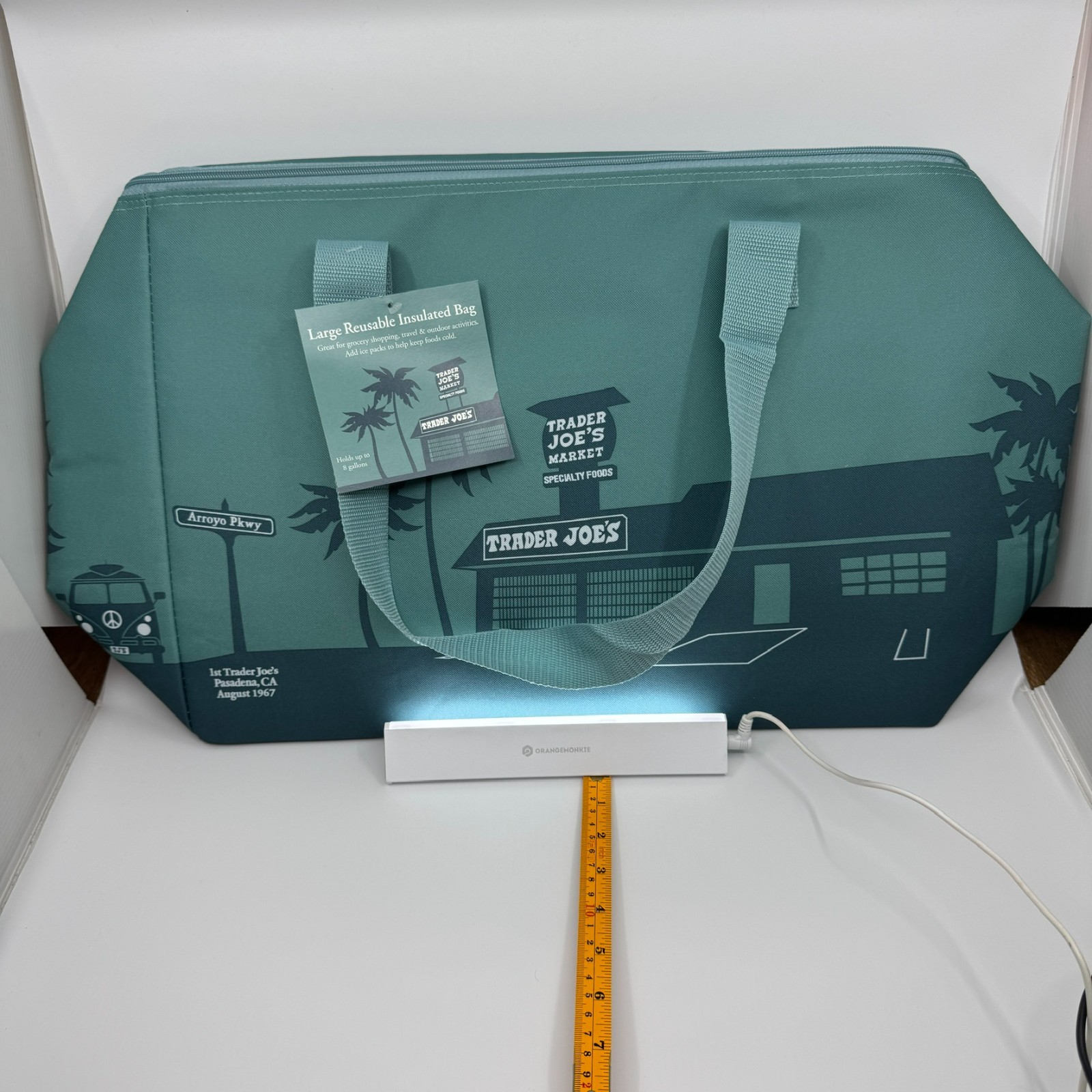 NEW w Tags Trader Joe’s 8 Gal Reusable Insulated Cooler Bag Dusty Blue Joes Joe