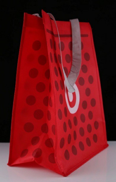 Target Red Polka-Dotted Large Foldable Reusable Shopping Bag. 25 In Bundle.