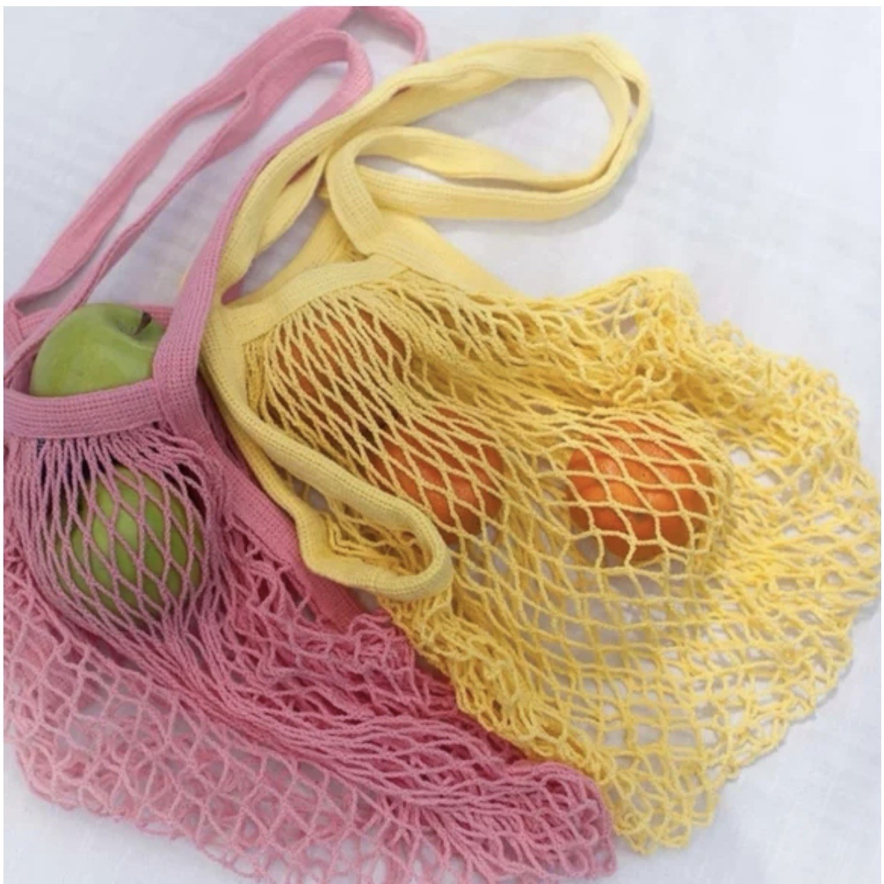 NWT Guud mesh net pink and yellow market totes (see of two)