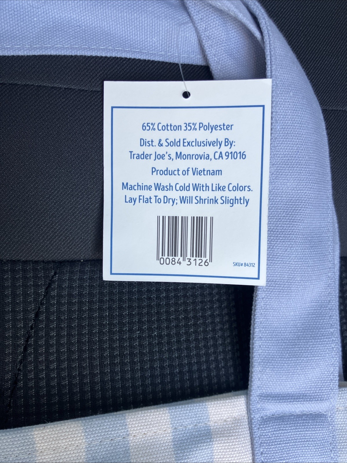TRADER JOE’S 2026 Mini Stripe Canvas Tote Bag BLUE stripes. NEXT DAY SHIPPING
