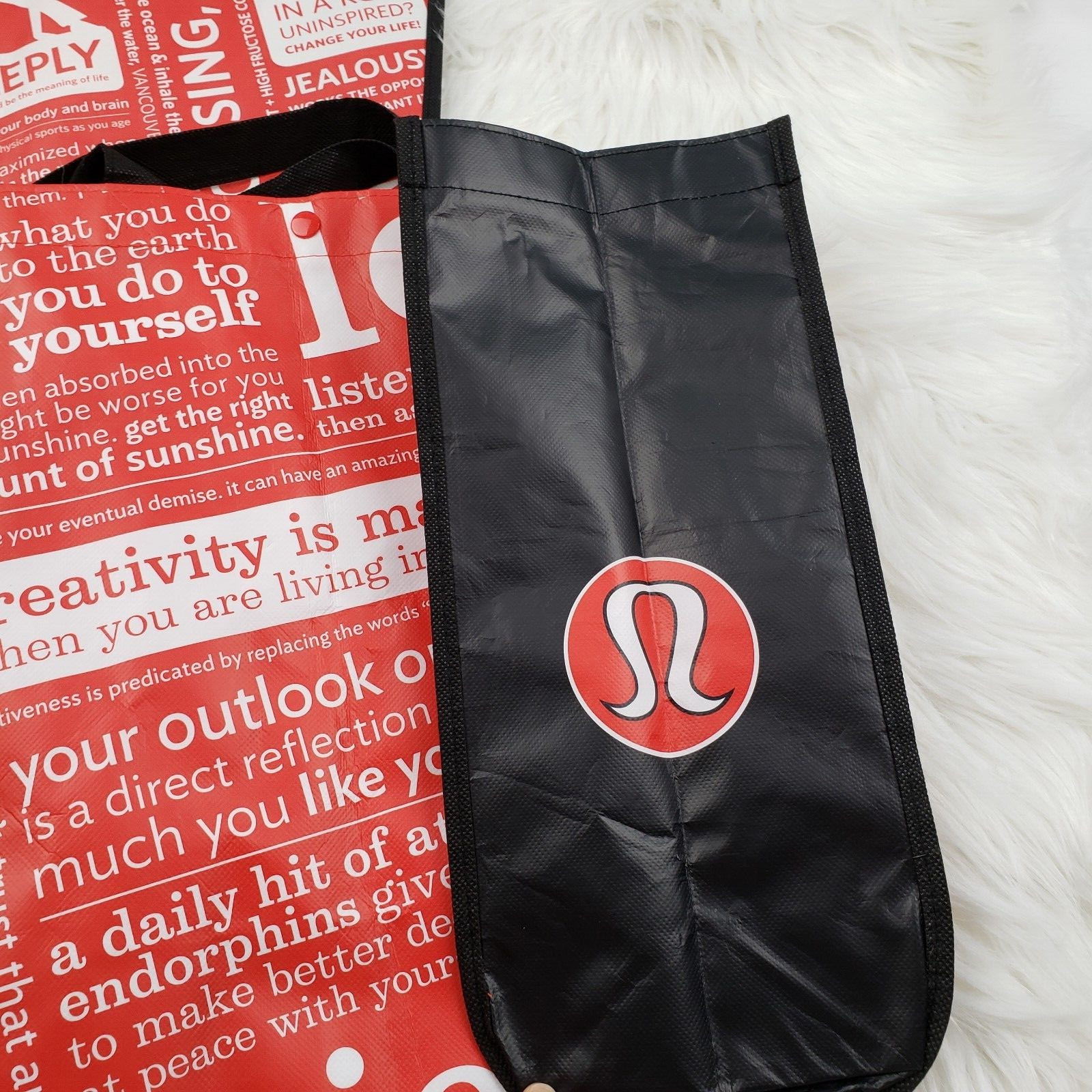 Lot of 7 Lululemon Athletica Shopping Bag Large Red And White 15x14x6
