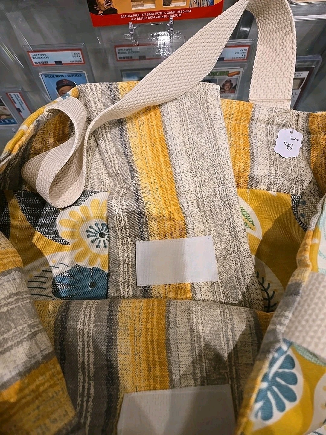 Cotton Canvas Hand Made Floral Tote Bag 16×14 Three Inside Pocket Beautiful