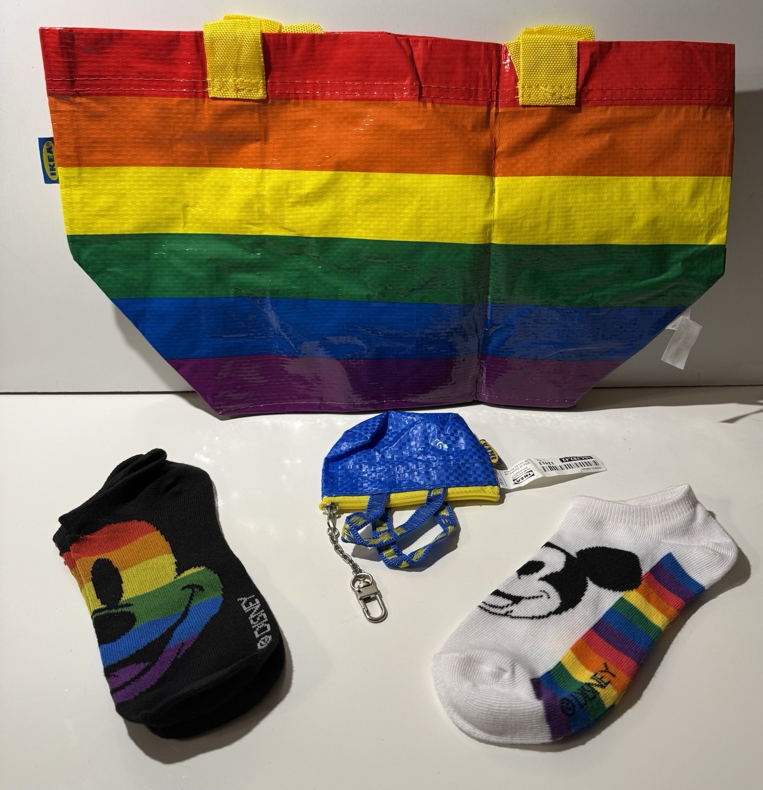 IKEA STORSTOMMA Rainbow Pride Bag Lot Disney Mickey Mouse Socks LGBTQ