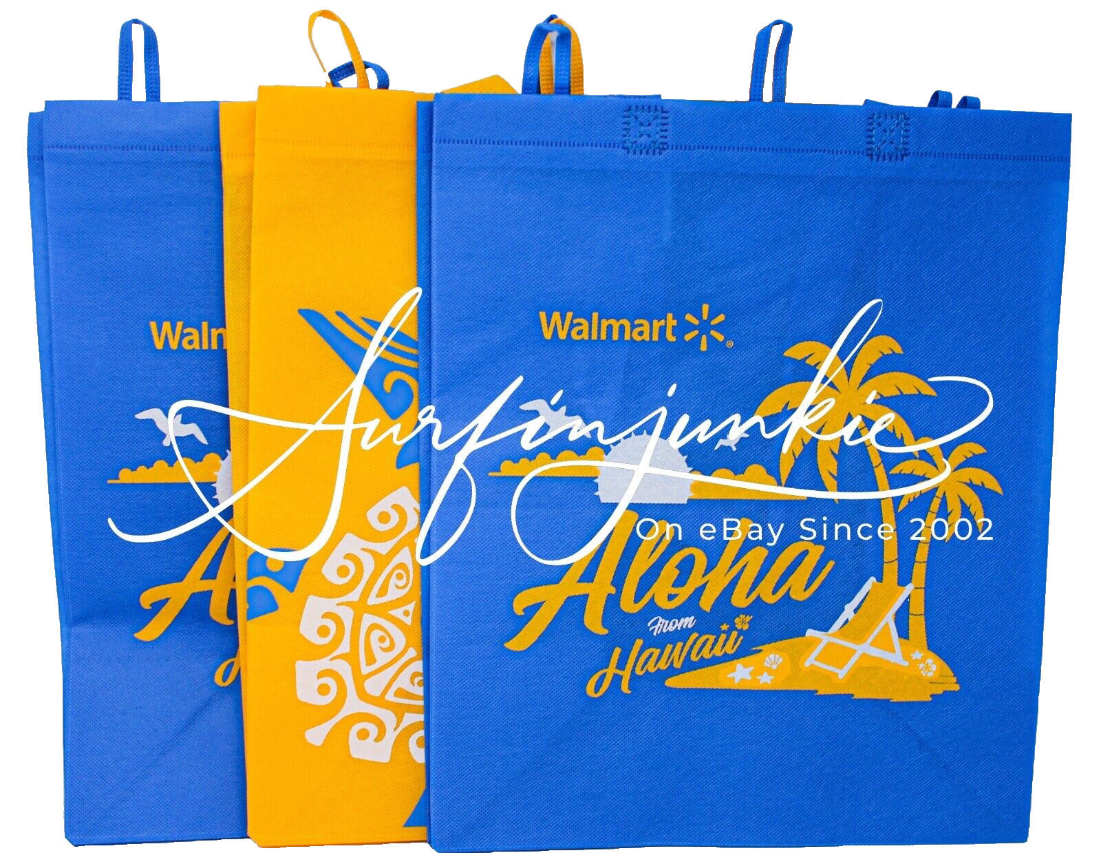 Walmart Aloha From Hawaii Shopping Reusable Tote Bag Grocery Groceries 3pc Set