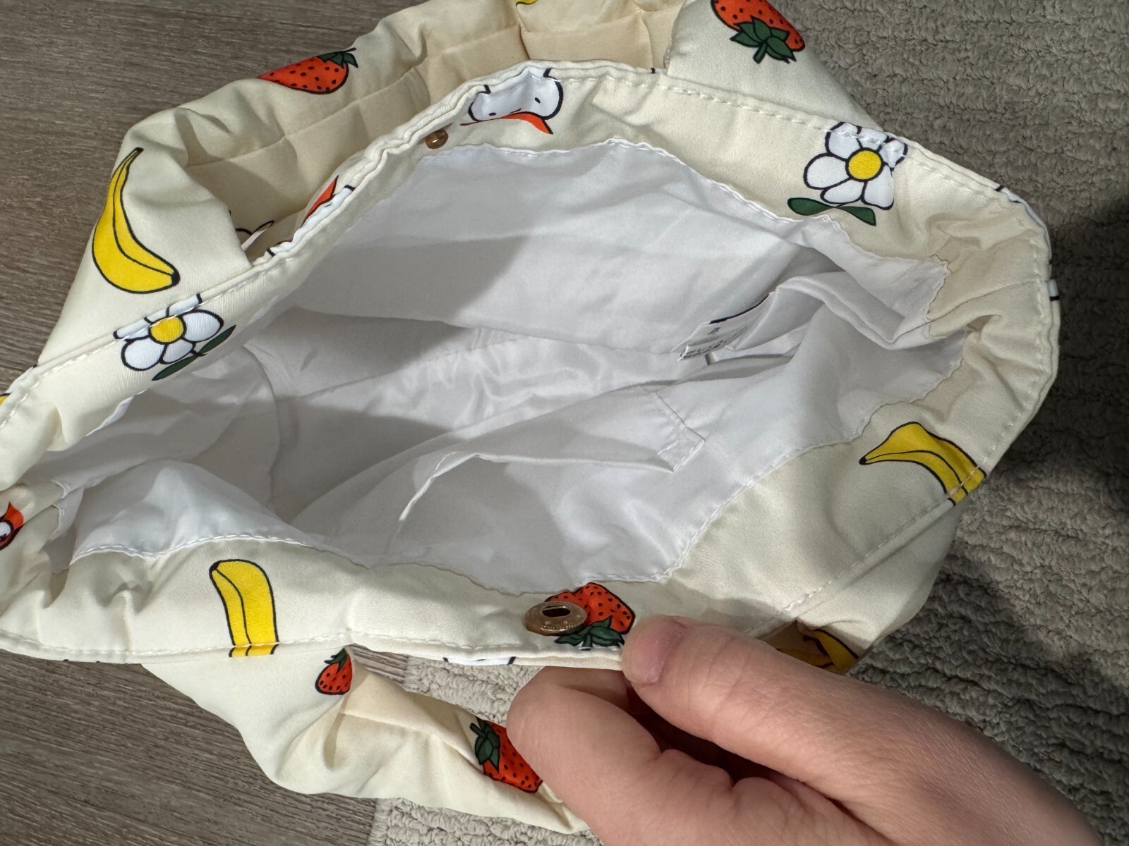 Miffy Puffy Tote Rope Picnic Eco Picnic Bag Friends Used HTF Rare Puffy