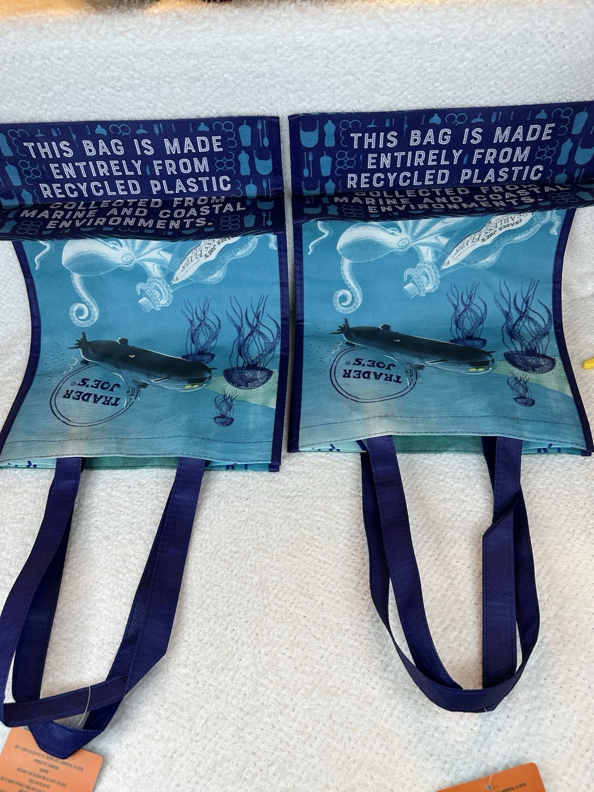 TRADER JOE’S Set Of (2) Clownfish Bag Recycled Ocean Plastic Bag