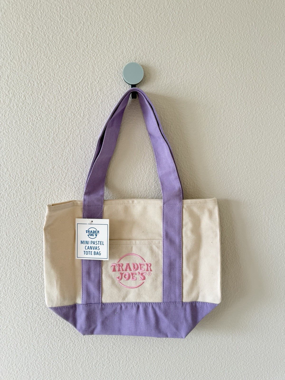 Trader Joe’s 2026 Spring Mini Pastel Canvas Tote Bags – Set Of 4 – READY TO SHIP