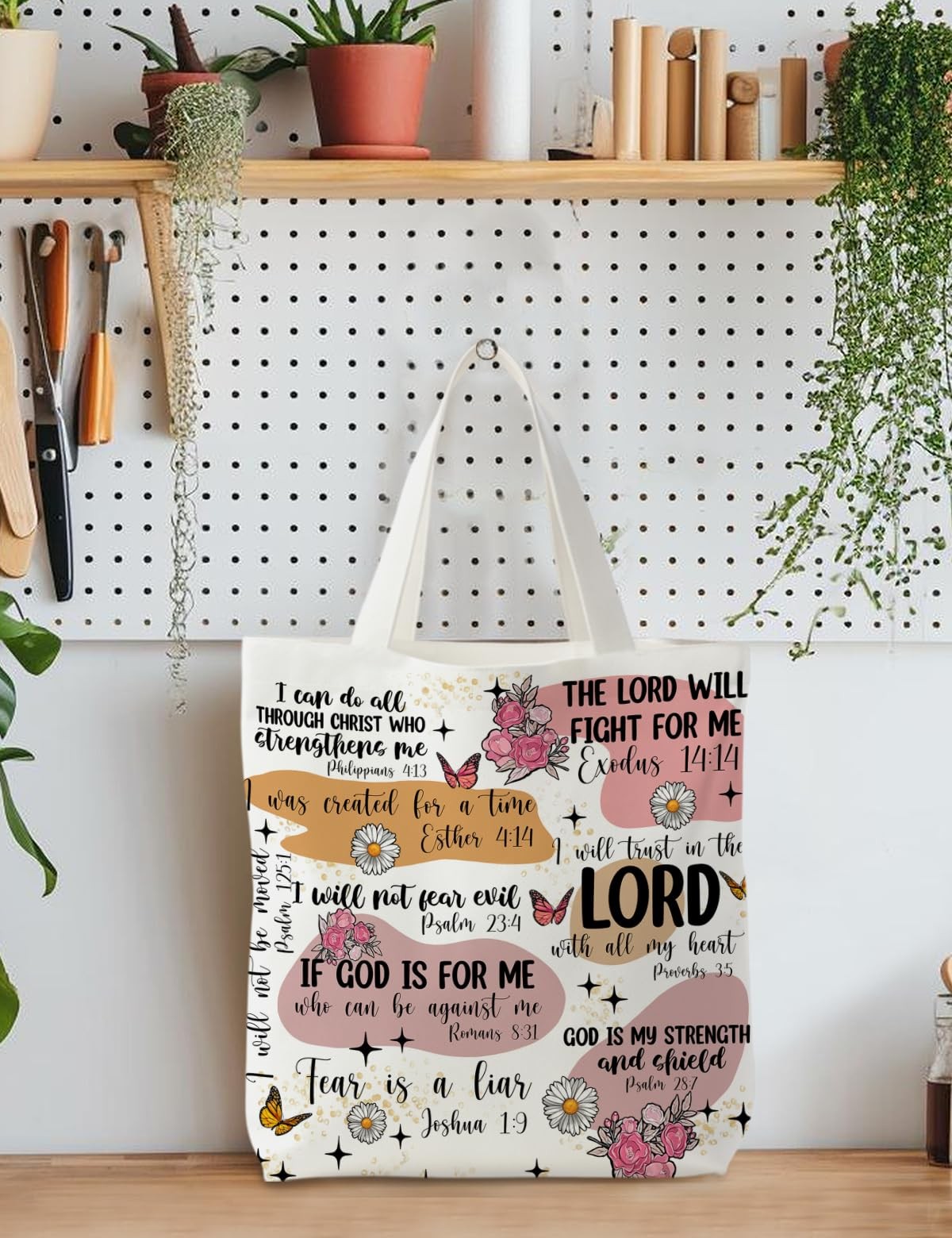 Boho Floral Christian Tote Bag, Christian Gifts for , Faith Based Gifts, Insp…