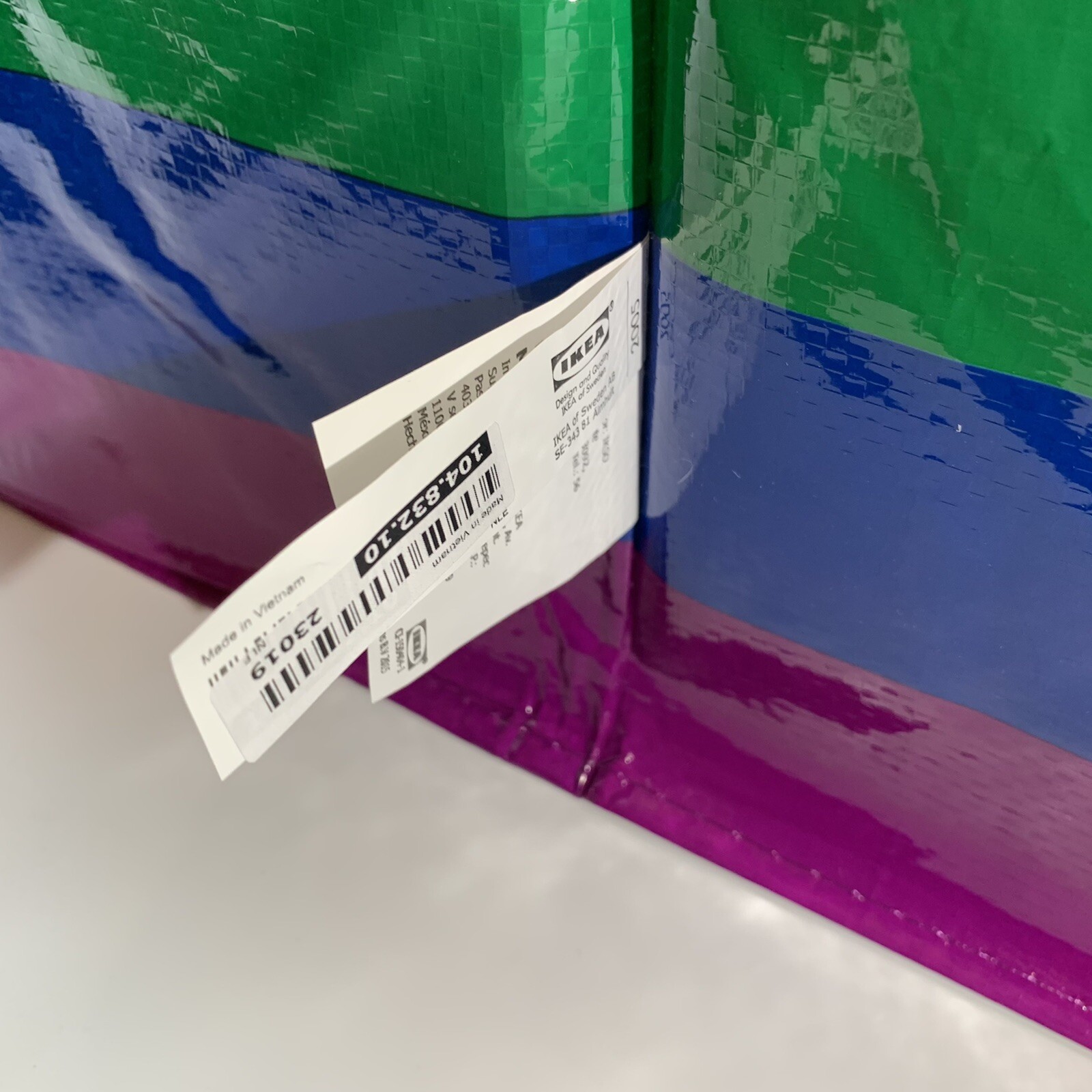 Ikea Storstomma XLARGE Reusable Shopping Bag Bright Rainbow Colors 18.5GAL