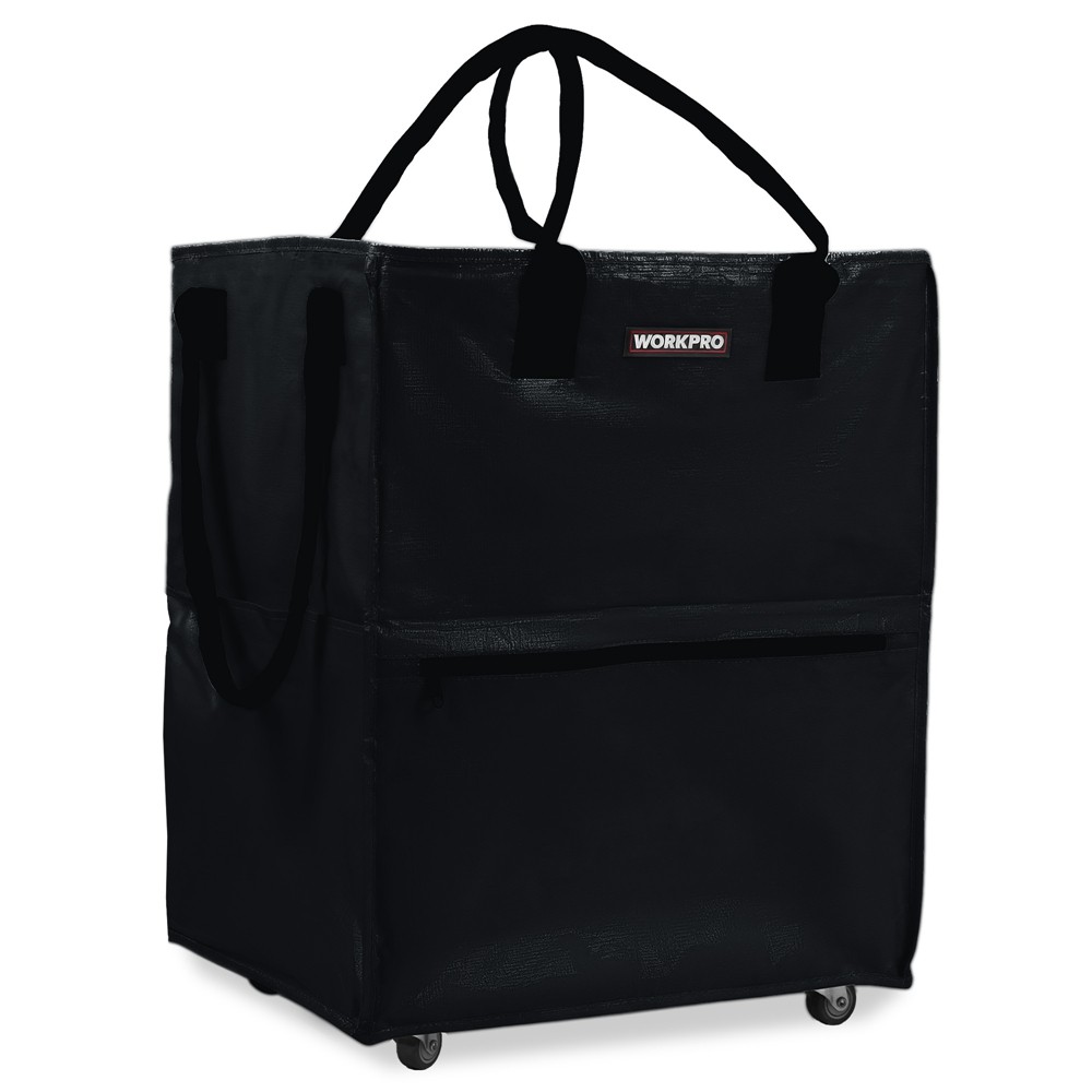 WORKPRO Large Rolling Grocery Bag 36-Gallon Tote 5 Wheels Dual Carry Storage Bag