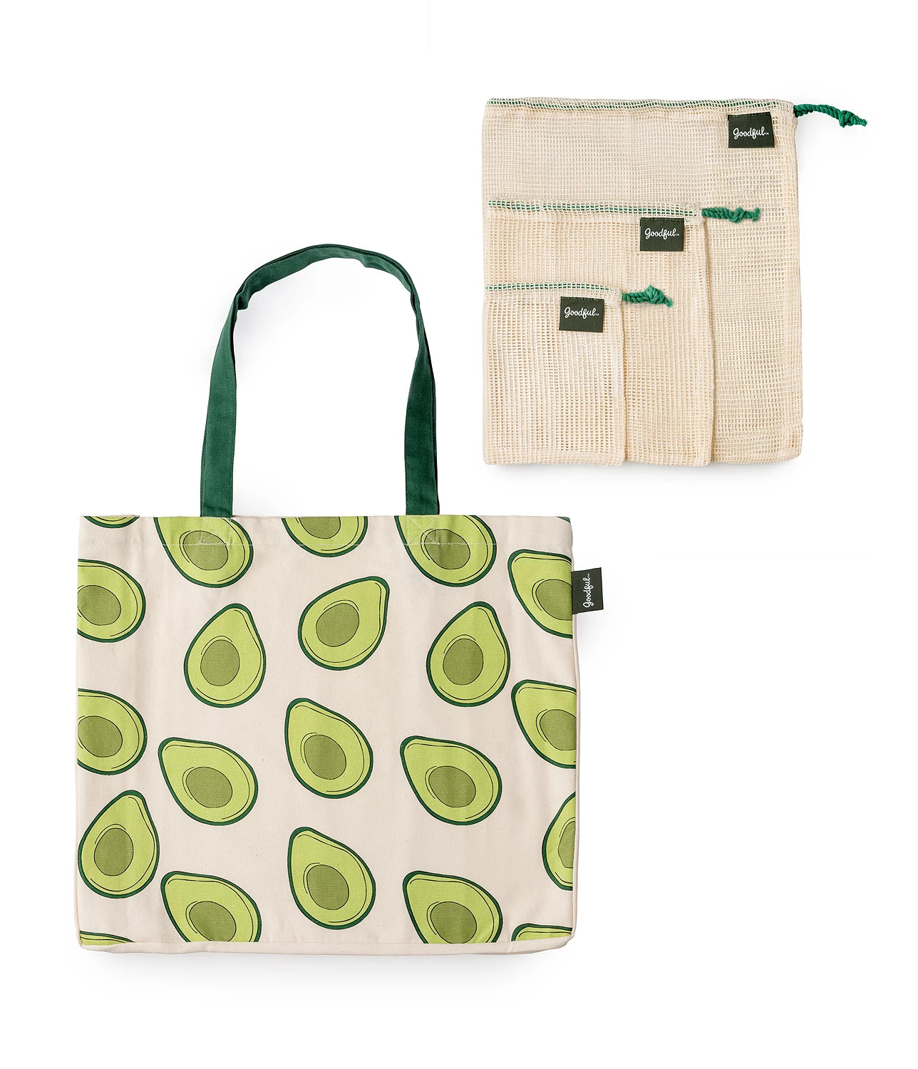 Goodful Farmer’s Market Reusable Bags, Set of 4 Eco-friendly 100% Organic Cotton