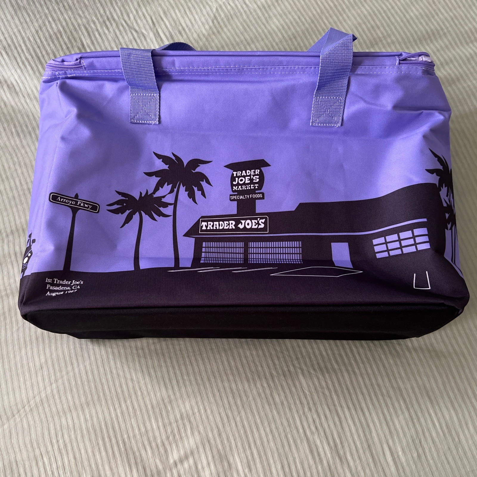 NEW Trader Joes Tote Bag 8 Gal Lavender Reusable Large Insulated Eco Shopping