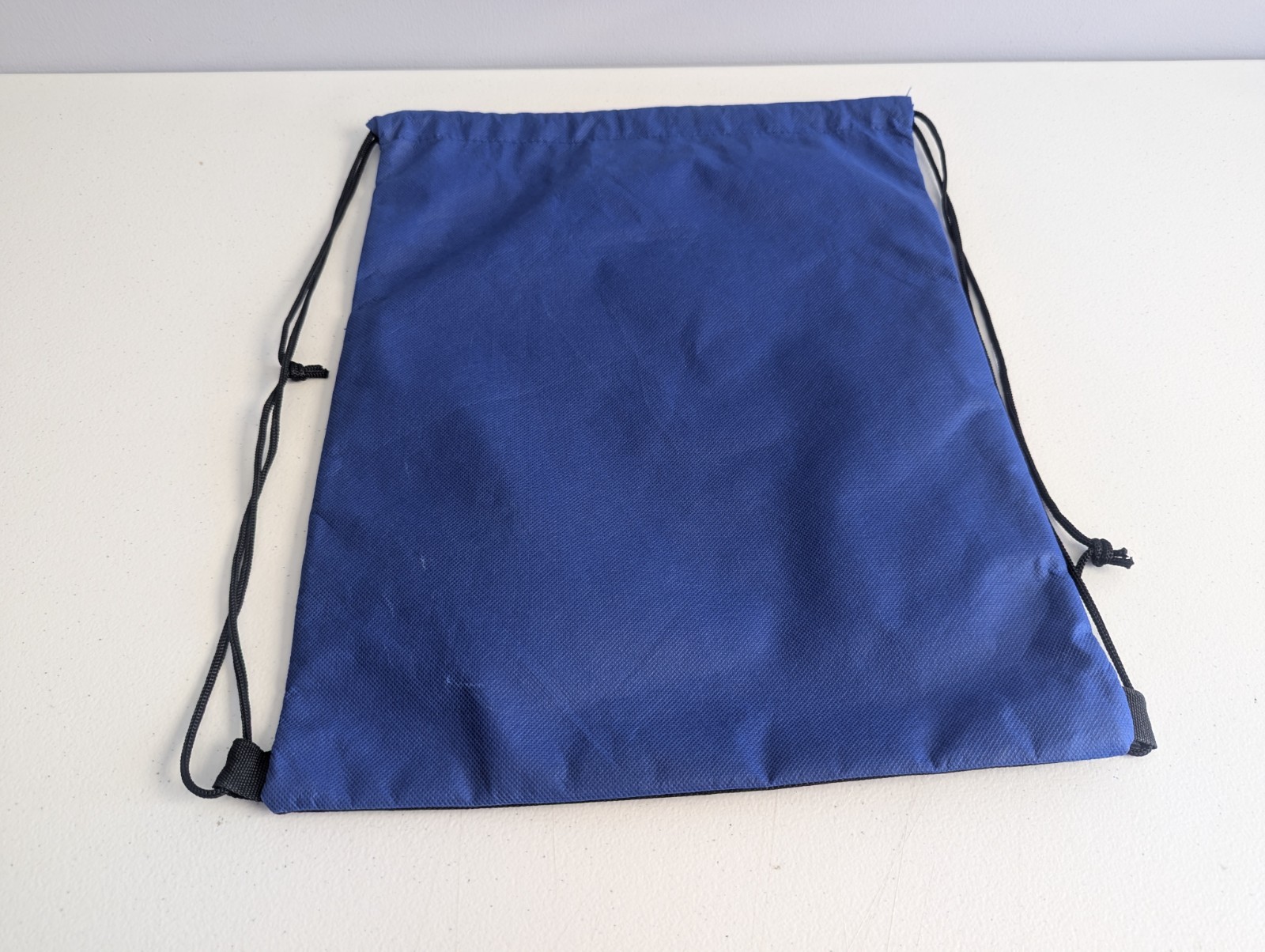 Ford Motor Co Promo Advertising Drawstring Bag Backpack w/ Pocket Black Blue NEW