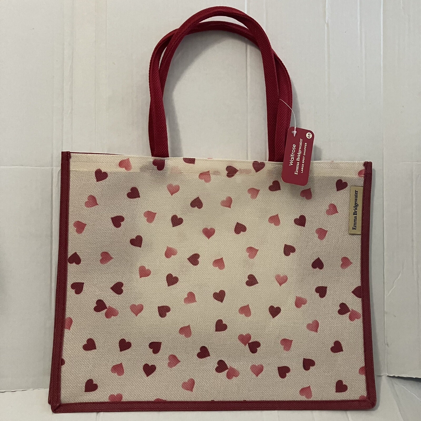 Waitrose Emma Bridgewater Love Hearts Tote Bag Red White Pink Shopper New