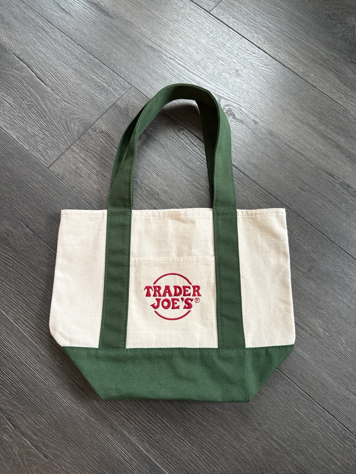Trader Joe’s Green/Beige Limited Edition Mini Tote