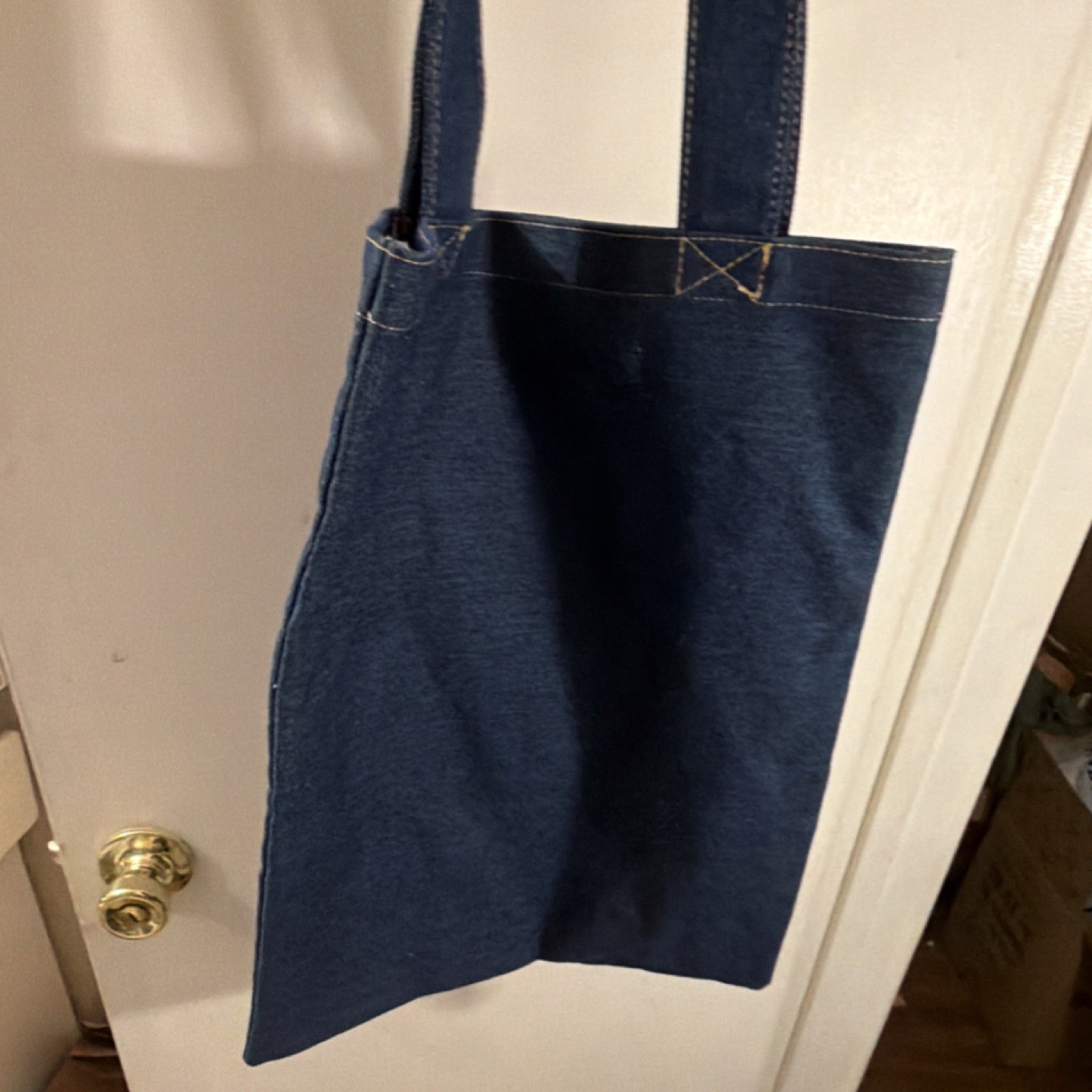 Kiehl’s Blue Canvas Foldable Tote Bag Medium All-Over Pattern New York Graphic