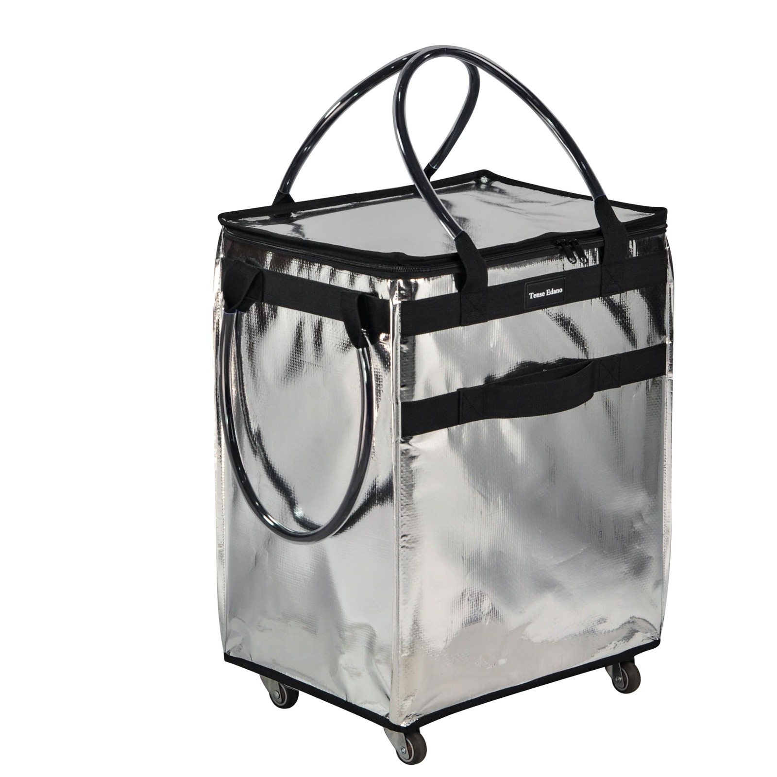 Reusable Grocery Bag On Wheels Large Capacity Shopping Trolley Large, Silver