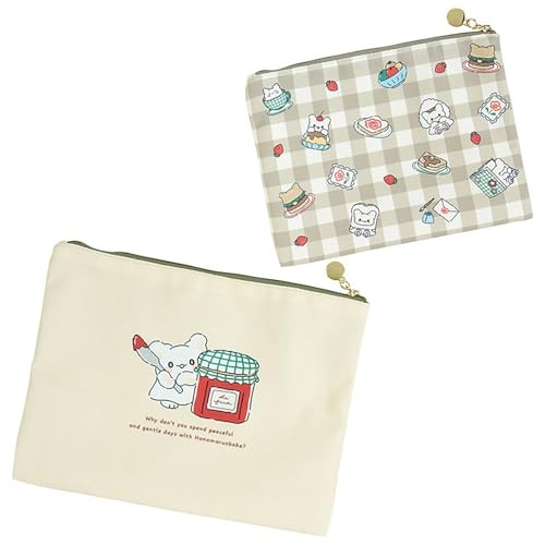 Sanrio Flat Pouch Set Always Together! Hanamaru Ghost Polyester Cotton Steel