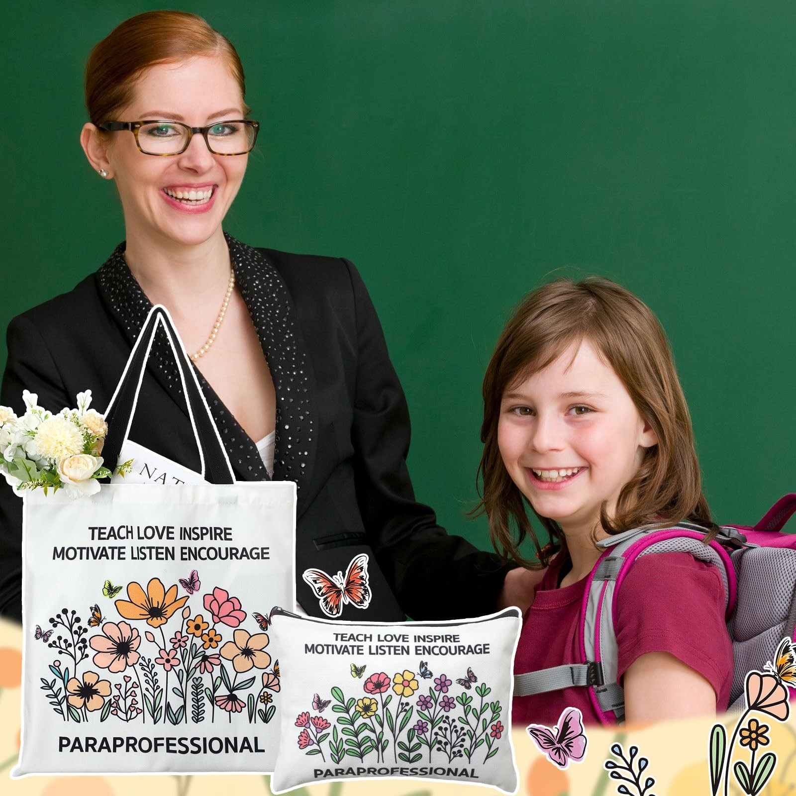14.9 x 15.7 inches (canvas bag), 9 x 6.7 (makeup Multicolor